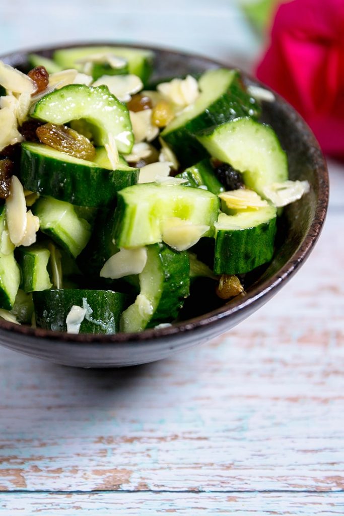 Cucumber Salad and almonds