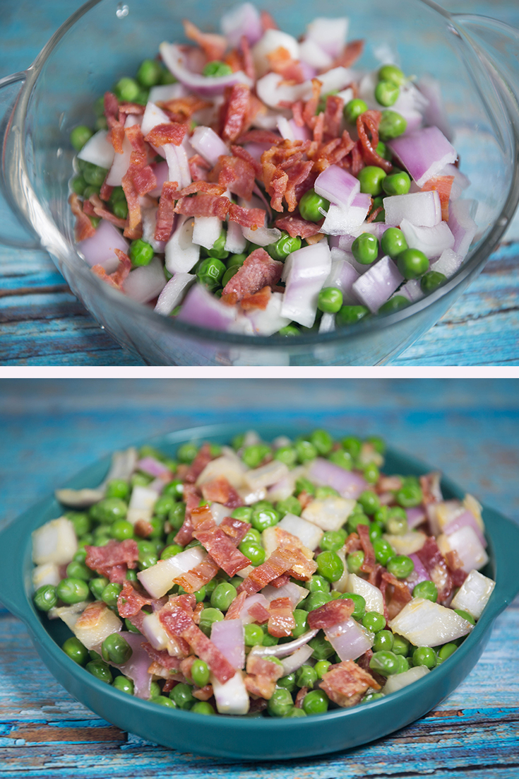How to make bacon pea salad?